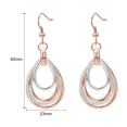 thumbnail image 5 of Yoursfs Two-Tone Textured Multi Hoops Dangling Earrings for Women Silver and Rose Gold Plated Piercing Fishhook Earrings Fashion Jewelry, 5 of 6