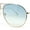 Gold White - Blue Green, variant on Retro Double Bridge Oversized Aviator Metal Rim Sunglasses Gunmetal - Green