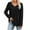 Black（1）, variant on Womens Sweaters Plus Size Fall Casual Solid Color Pullover Tops Fashion V Neck Pleated Long Sleeve Tops
