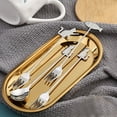 thumbnail image 4 of Cheers.US 6 Pcs/Set Stainless Steel Gold Dessert Forks and Spoons Set,Serving Flatware Set, Copper Serving Flatware Set, Cake Server,Mini Golden Coffee Spoons,Cute Fruit Salad Cake Forks, 4 of 7
