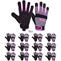 

Utility Work Gloves for Women Pack of 12 Pairs Flexible Breathable Yard Mechanic Working Gloves Touch Screen (Large Pink)(Pink)