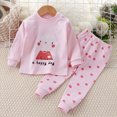thumbnail image 2 of TOWED22 Toddler Baby Girl Boy Outfits 2 Piece Long Sleeve Soft Sweatshirt and Elastic Waist Joggers Pants Set Colorful Print Fall Winter Clothes Clothing(Pink,3-6 M), 2 of 4
