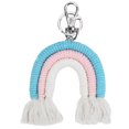 thumbnail image 1 of Llavero de macramé tejido a mano Diseño de borlas Estilo lindo Hilo de algodón Llavero decorativo bohemio para bolso Azul, 1 of 10