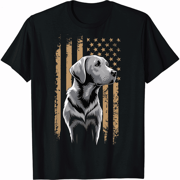 USA Flag Labrador Patriotic Black Lab Dog Gift T-Shirt