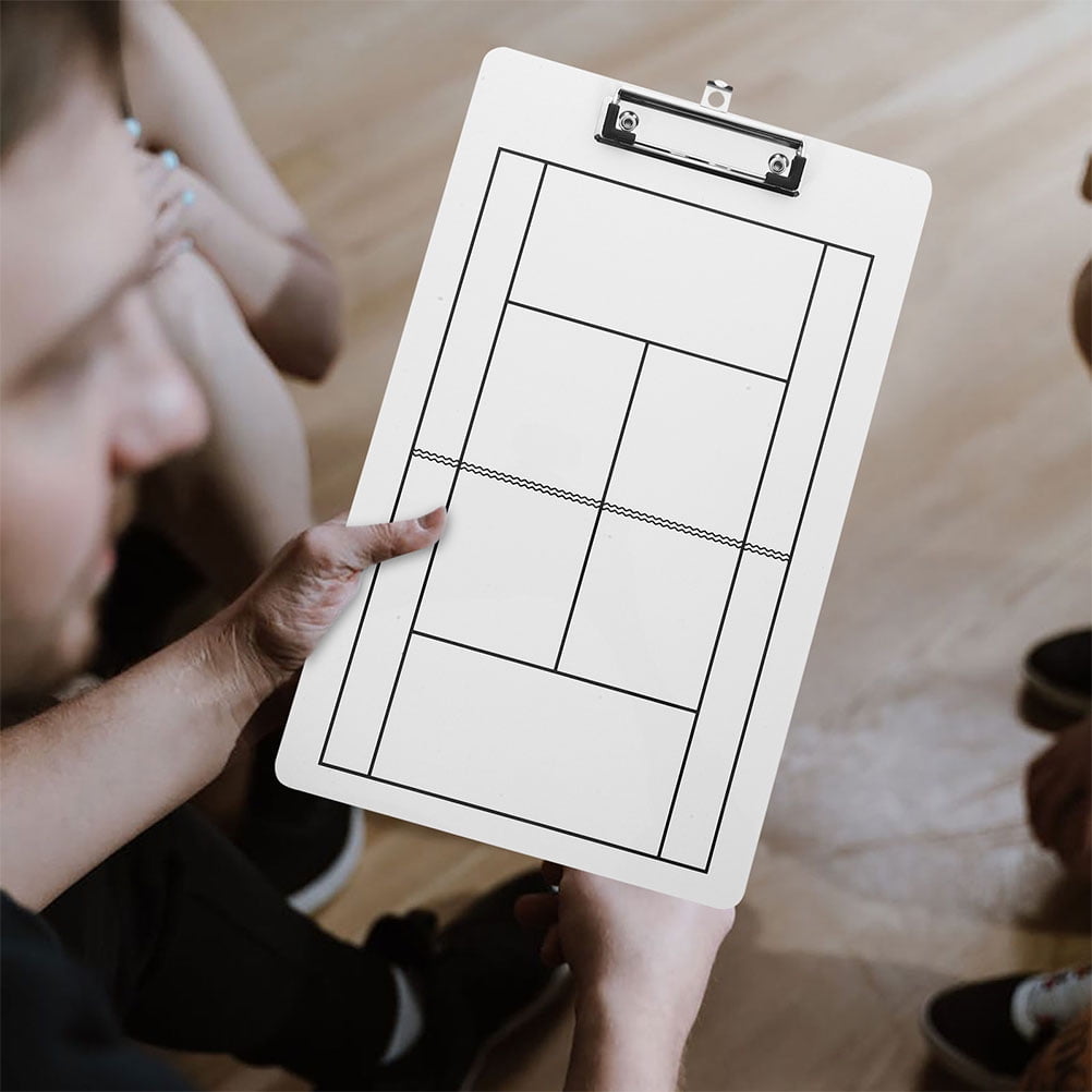 PBPBOX 2Pcs White Coaching Clipboard Dry Erase Board for Tennis and Hockey Practice and Strategy