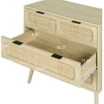 thumbnail image 3 of YOCWO Farmhouse 3 Drawer Rattan Dresser, Natural, 32" Wide, 3 of 7