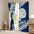 thumbnail image 3 of Feelyou Cartoon Rugby Athlete Blackout Curtains Set of 2 (52x84 Each), Navy Grey Stripe Line Window Curtains, Est Sleep Sports Soccer Curtains and Drapes, Blackout Curtains Room Decor, 3 of 6