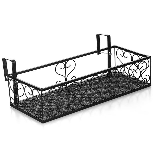 Walmeck Flower Pot Stand Rack Deck Rail Flowerpot Railing Shelf Balcony