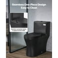 thumbnail image 2 of VEVOR One-Piece Toilet, Elongated Toilet Vortex Dual-Flush 1.0/1.28 GPF, Toilets for Bathroom with Comfortable Chair Seat, Standard Height, Easy-Clean Skirted Design, 12″ Rough-In, Matte Black+ Black, 2 of 9