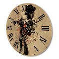 thumbnail image 3 of Designart 'Girl Playing Jazz Trumpet' Modern Wood Wall Clock, 3 of 5