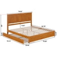 thumbnail image 5 of Malta King Wood Platform Bed with Panel Footboard & TXL Trundle in Light Toffee, 5 of 5