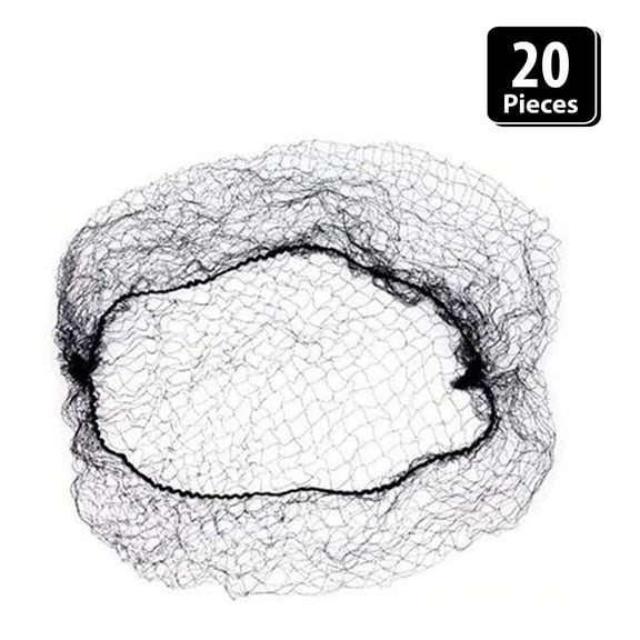 Popular Life Violette Fine Mesh Hair Nets, Fits Adult and Youth, Black (Pack of 20)