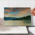 thumbnail image 2 of Lake Cutting Board, Romantic Sunset at Lake Tahoe Peaceful Shoreline Sierra Nevada United States, Decorative Tempered Glass Cutting and Serving Board, Small Size, Salmon Green Ivory, by Ambesonne, 2 of 5