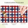 thumbnail image 6 of July 4th Patriotic American Flag Plaid Red Blue White Waterproof Picnic Patio Party Round Table Cloth Cover 60 Inch Circular Tablecloth for 20-47 Inch Home Dining Room, 6 of 6