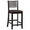 thumbnail image 3 of Linon Triena Wood Ladder Back Faux Leather Seat 25" Counter Stool in Merlot, 3 of 4
