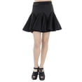 thumbnail image 1 of S/M Fit Black Handkerchief Drape Triangle Panels Flare Skater Skirt, 1 of 4