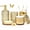 Gold, variant on odorsTT 5-Piece Gold Diamond-Cut Glass Bathroom Accessories Set, Rust-Proof Toothbrush Holder & Soap Dispenser, Tumbler & Cotton Jar - Back To School Gift for Dorm, Housewarming Gift