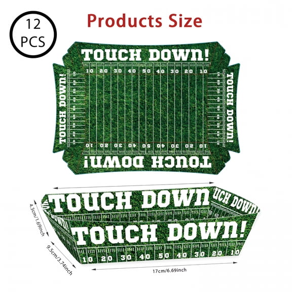 ACDANC Football Party Decorations, Disposable Football Paper Snack Trays, Large Serving Boats for Super Bowl Party, Birthday, Tailgate & Sports Theme Events football bowls