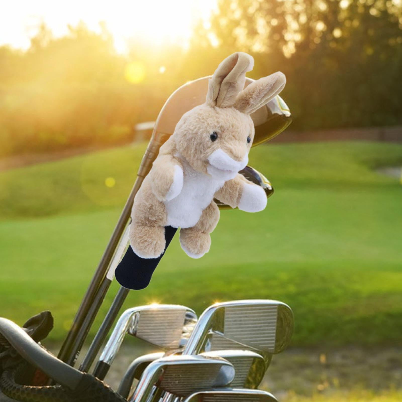 funtasica Soft Plush Animal Golf Club Driver Headcover Sleeve, Cartoon Golfer Gift, Lightweight Golf Cue Protect Case Guard Protector , Rabbit