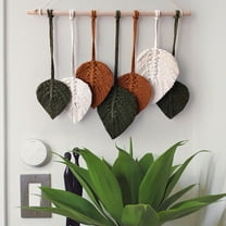 UPOUART Macrame Leaf Wall Hanging Multi Colored Cotton 1Pcs 15.7x19.3in