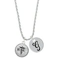 thumbnail image 1 of Delight Jewelry Silvertone Domed Black RNC Silvertone Script Initial Disc - G - Charm Necklace, 20"+3", 1 of 4