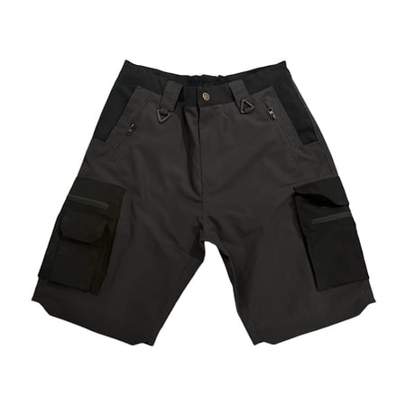 Men s Camo Cargo Shorts with Multi-Pocket Elastic Waistband Shorts Drawstring Ripstop Straight Leg Camouflage Cargo Shorts Military Outdoor Breathable Hiking Fishing Golf Shorts Black M