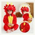 thumbnail image 3 of WIBACKER 0-3T Unisex Baby Animal Costume Winter Autumn Flannel Hooded Romper Christmas and Halloween Dinosaur Cosplay Jumpsuit, 3 of 9