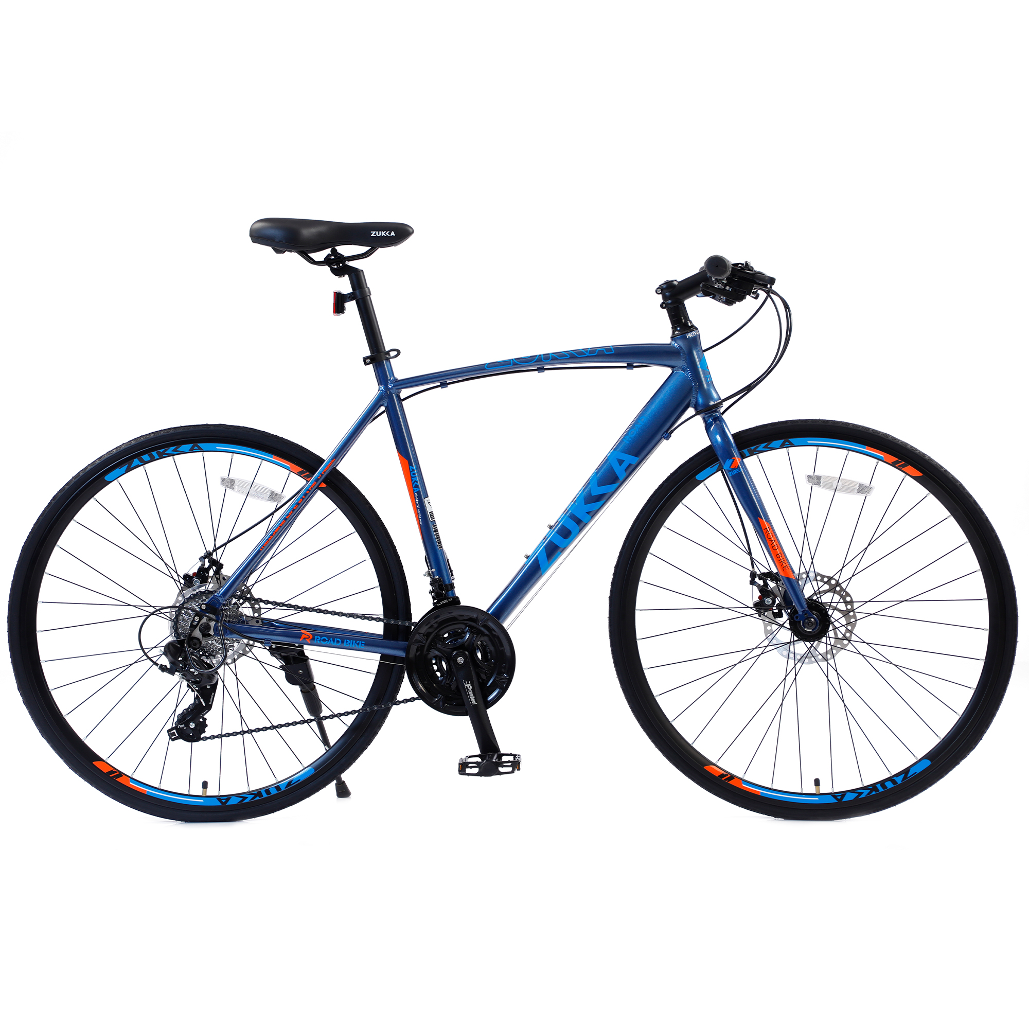 Zukka Road Bike 700C 24 Speed Aluminum Alloy Frame Bicycle for Unisex Adult Deep Blue Hybrid Bike - image 5 of 7