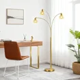thumbnail image 5 of 72.8in 3-Light Arc Floor Lamp Brushed Gold , Modern Industrial Standing Tree Lamp for Living Room Bedroom Office Decor, 5 of 10