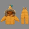 thumbnail image 2 of Boys Girls 2-Piece Snowsuit Puffer Jacket and Skibib Snow Pants Cold Weather Winter Warm Clothes Litter Kids, 2 of 8