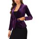 thumbnail image 4 of BLAZER DE VELVET CHIC PARA MUJER INSPIRADOR COLOR SÓLIDO CON SOLAPA Y UN BOTÓN CHAQUETA DE TRAJE PARA TRABAJAR 3XL VIOLETA, 4 of 6