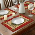 thumbnail image 5 of Christmas Placemats Set of 4 Linen 12 x 18 Inches Winter Placemats Red Poinsettia Holly Leaf Table Placemats Non-Slip Heat Resistant Xmas Table Mats for Home Holiday Party Kitchen Table Decor, 5 of 6