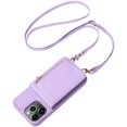 thumbnail image 2 of Nalacover RFID Blocking Wallet Case for iPhone 11 Pro Max, Shockproof PU Leather Magnetic Button Zipper Purse Card Slots & Kickstand Crossbody Phone Case with Shoulder & Wrist Strap,Purple, 2 of 12