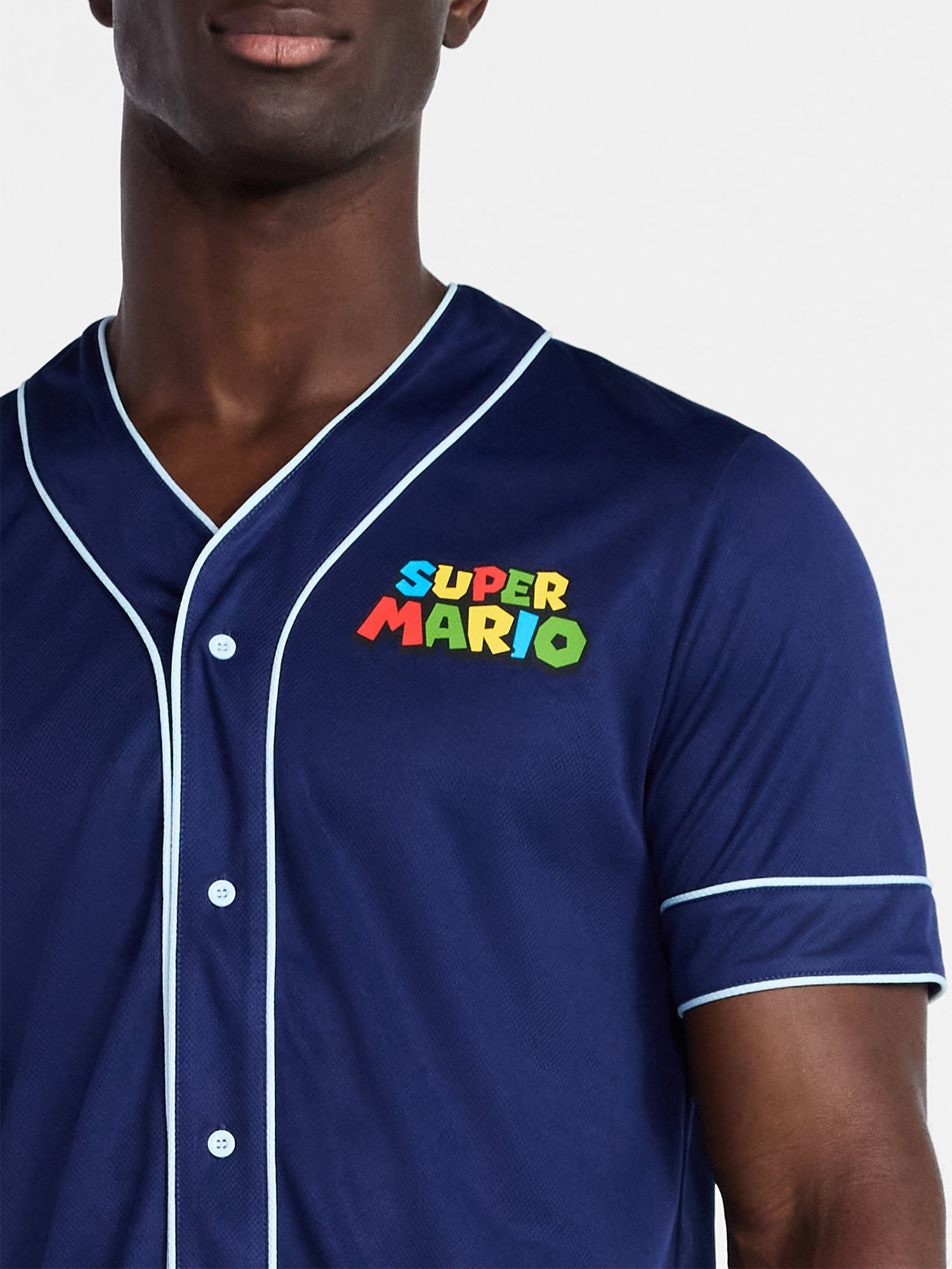 Super Mario Men's and Big Men's Baseball Jersey, Sizes XS-3XL