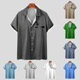 thumbnail image 2 of WREESH Men's Printed Button Down Shirts Short Sleeve Turndown Collar Tops with a Comfortable Fit and Pattern White, 2 of 5