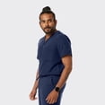 thumbnail image 3 of SPECTRUM UNIFORMS Wynd Men's Tuckable Scrub Top Medical Uniform V-Neck Soft Fabric, Outfit Ideal for Men at Hospital Workspace, Medical Practice, and Professionals - Pack of 2 Navy Blue, 3 of 4