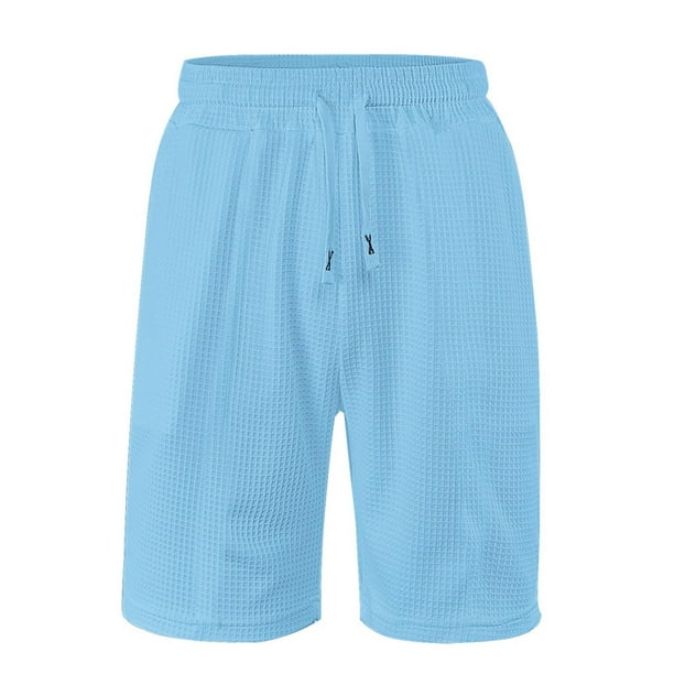 Pantalones de Cintura Elástica para Hombre Nuevo Estilo Color Sólido Pantalones Cortos de Moda Casual con Bolsillos Y Cintura de Encaje, Algodón Verano