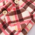 thumbnail image 6 of JMKQLZ Girls Fleece Long Coat Tollder Kids Plaid Printed Winter Fleece Outwear Windproof Warm Lapel Clothes Jacket for 2-9Years, 6 of 8