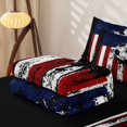 thumbnail image 6 of Manfei Soccer Sports Zipper Twin Comforter Sets with Fitted Sheet and 2 Pillowcases,Vintage Us Flag Zipper Bedding Set,Red White,Black Reversible,4pcs, 6 of 8