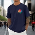 thumbnail image 2 of Mens Shirt Print Short Sleeve Crew Neck Street Style Tnak Top for Men,Navy,6XL, 2 of 6