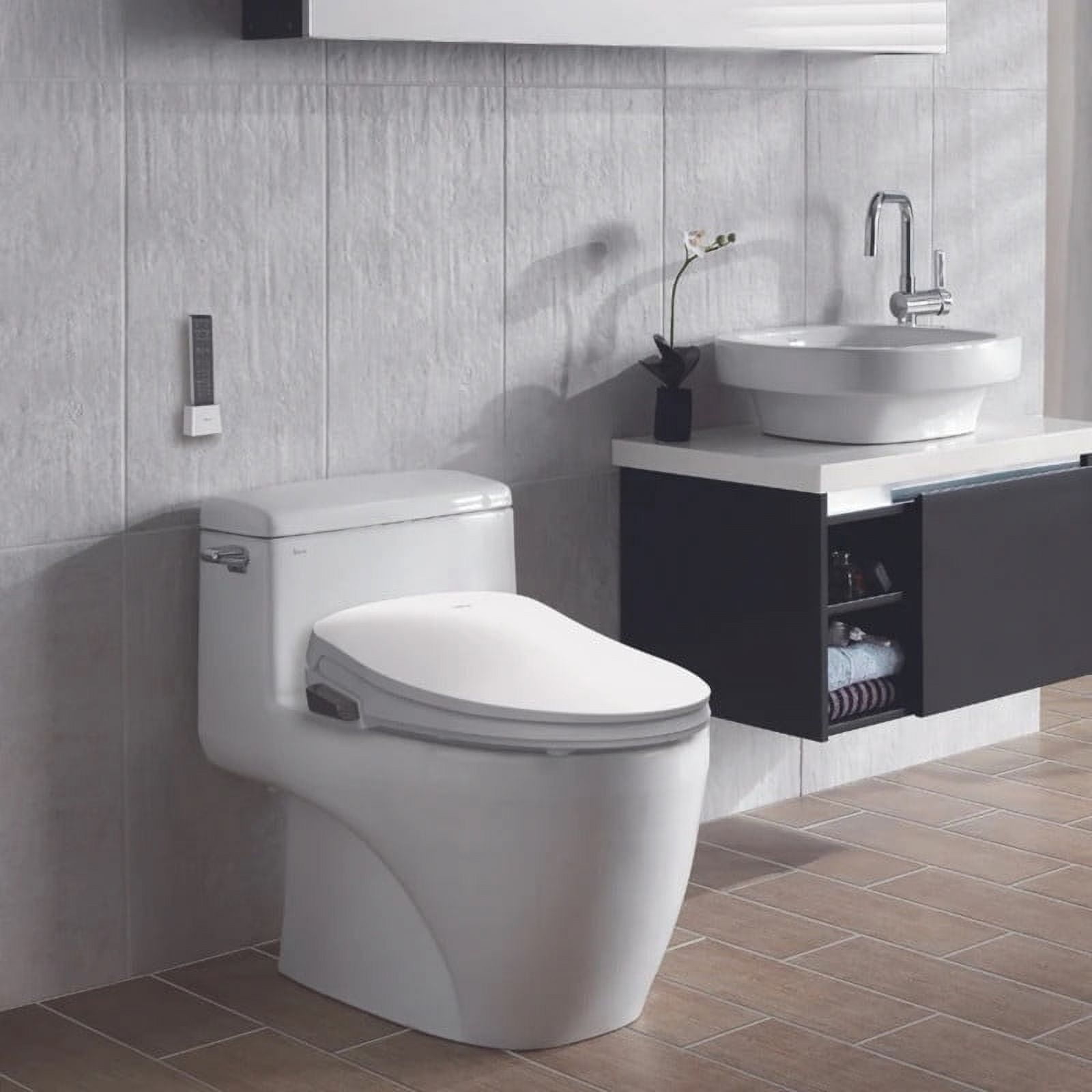 Inus IS-2200BB Elongated Electric Heated Bidet Toilet Seat, White