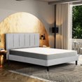thumbnail image 1 of Harper Full Grey Upholstered Tufted Platform Bed, 1 of 9