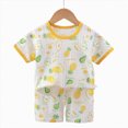 thumbnail image 4 of KPOPLK Toddler Baby Boy Outfits 2Pcs Summer Set Short Sleeve Pattern Tee T-Shirt and Casual Pull-on Shorts Clothes 3-36M Size 3-4 Years,Light Yellow, 4 of 4