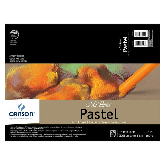 Canson Mi-Teintes Paper Pad, 12in x 16in, Earthtones, 24 Sheets/Pad