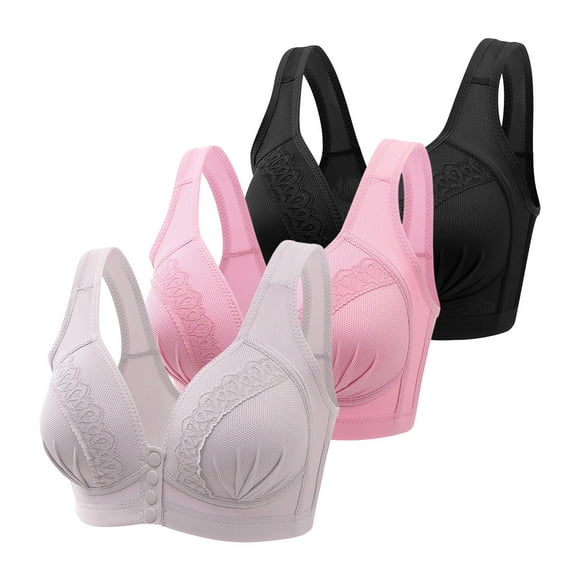 FhsagQ Bra Women Bras Panties Women's Front Side Buckle Lace Edge without Steel Ring Movement Seamless Gathering Adjustment Yoga Sleep Large Bra Bras for Women Crotchless and Boobless White XXXL