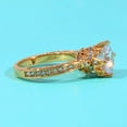 thumbnail image 6 of Lvrong Matching Rings Yellow Gold Plated AAA CZ Women Ring Couple Rings Wedding Band His and Her Ring, 6 of 7