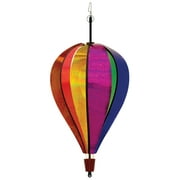 In the Breeze 1082  Rainbow Glitter 6-Panel Hot Air Balloon  Sparkly Mylar Outdoor Wind Spinner for Yards and Gardens