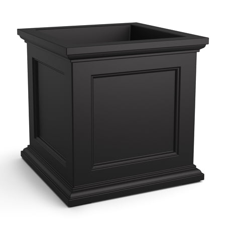 Mayne Fairfield 28" x 28" x 28" Square Black Plastic Planter