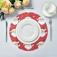 thumbnail image 2 of Round Plate Mat 15.4x15.4 Inchesx1 Placemat Table Mat Kitchen Mat Coffee Mat Fabric Thick, Strong Wear-Resistant, Heat Resistance Red Santa Face, 2 of 7