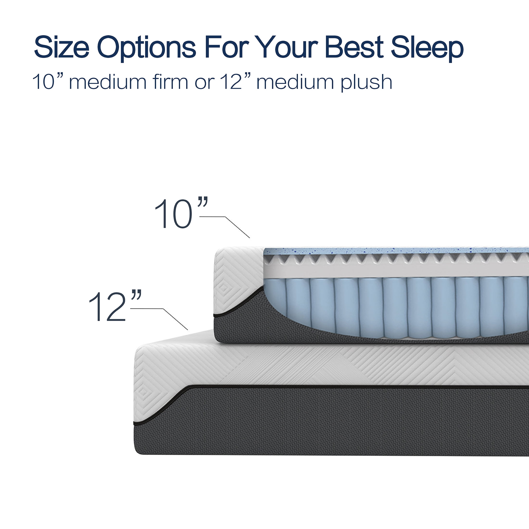 Cole & Rye Spirit 10" Medium Cooling Gel Memory Foam Hybrid Mattress, Full